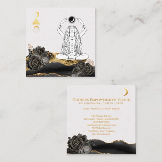 *～*バラ瞑想ムーンルナボホ女神ヨガ  スクエア名刺 (正面/裏面)