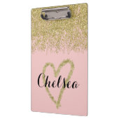 バラ石英及び金ゴールドグリッターカスケード クリップボード (左)