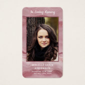 バラ石英記念写真葬式祈りの言葉カード (正面)