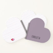 バラ石英 |黒パーソナライズされた名 ノートブック (内部)