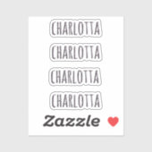 バラ石英 | 3Dブラック名パーソナライズされた前 シール (シート)