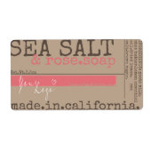 バラ石鹸海塩製品包装カスタムロゴ ラベル (正面)