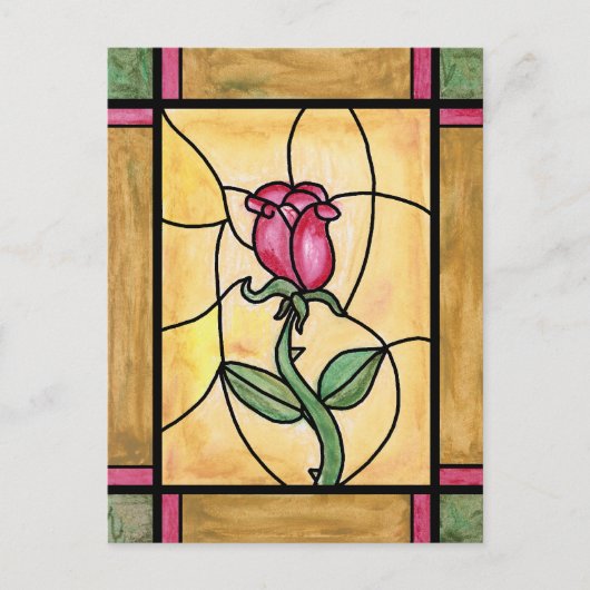 バラ窓はがき ポストカード (正面)