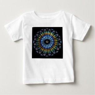 バラ窓ストラスブール大聖堂 ベビーTシャツ