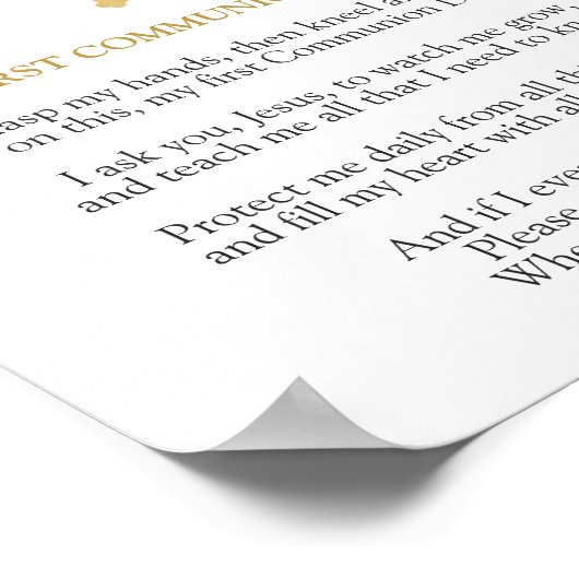 バラ第一聖餐式祈りの言葉ポスター ポスター (角)