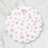 バラ紙吹雪水色ドットメッセージカード フェイバータグ (裏面)