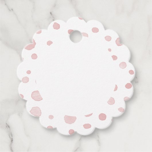 バラ紙吹雪水色ドットメッセージカード フェイバータグ (正面)