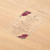 バラ素晴らしカトリック系アクリル招待状 アクリル招待状 (レイダウン)