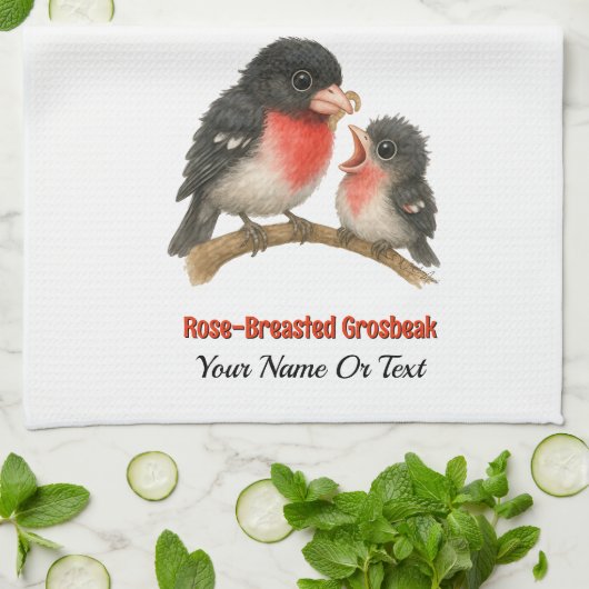 バラ素晴らしブレストグロスビーク キッチンタオル (折り畳み)