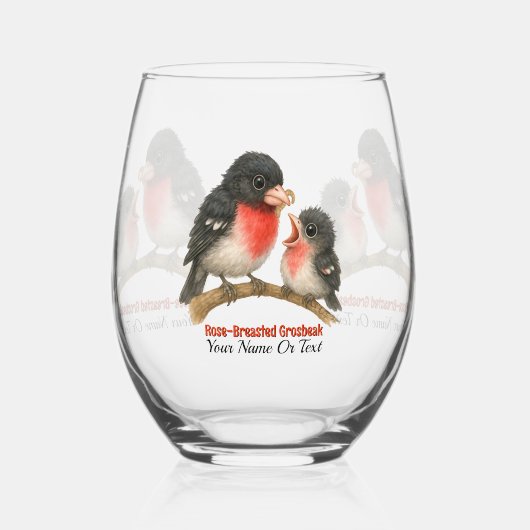 バラ素晴らしブレストグロスビーク ステムなしワイングラス (正面)