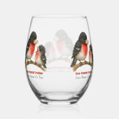 バラ素晴らしブレストグロスビーク ステムなしワイングラス (裏面)