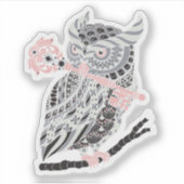 バラ素晴らし角フクロウのシール シール (正面)