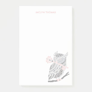 バラ素晴らし角フクロウパーソナライズされたのポストイットノート ポストイット