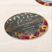 バラ素朴とアスター私は踊り ラウンドペーパーコースター (アングル)