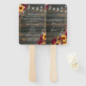 バラ素朴とマスター結婚式 プログラム ハンドファン (正面&裏面)