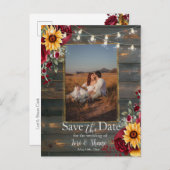 バラ素朴とAster写真の日付を保存 ポストカード (正面/裏面)