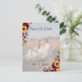 バラ素朴とAster写真の日付を保存 ポストカード (スタンド正面)