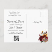 バラ素朴とAster写真の日付を保存 ポストカード (裏面)