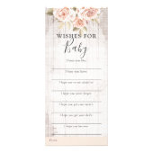 バラ素朴の粗末な赤ちゃんシャワー希望のゲームカード ラックカード (正面)