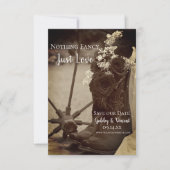 バラ素朴カウボーイブーツウェスタン結婚ズセピア セーブザデート (正面)