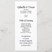 バラ素朴カウボーイブーツウェスタン結婚式 プログラム (裏面)