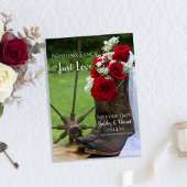 バラ素朴カウボーイブーツウェディング日付を保存 招待状