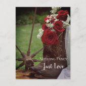 バラ素朴カウボーイブーツウェディング日付を保存 案内ポストカード (正面)