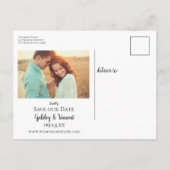 バラ素朴カウボーイブーツウェディング日付を保存 案内ポストカード (裏面)