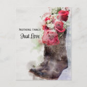 バラ素朴カウボーイブーツ水色日付を保存 案内ポストカード (正面)