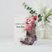 バラ素朴カウボーイブーツ水色日付を保存 案内ポストカード (スタンド正面)