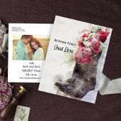 バラ素朴カウボーイブーツ水色日付を保存 案内ポストカード