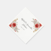 バラ素朴カントリーウェディング スタンダードカクテルナプキン (角)