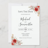 バラ素朴カントリーウェディング セーブザデート (正面)