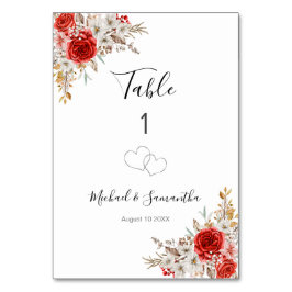 バラ素朴カントリーウェディング テーブルナンバー