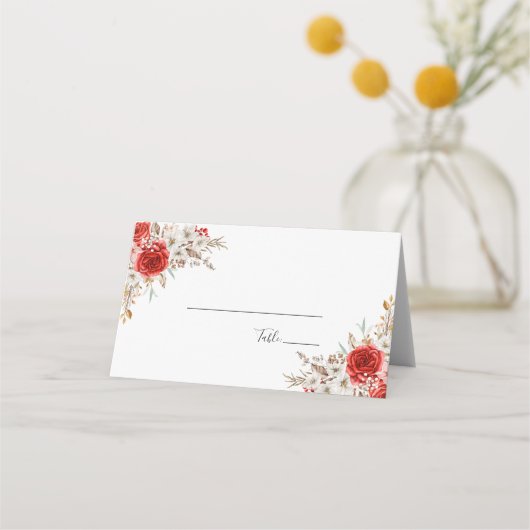 バラ素朴カントリーウェディング プレイスカード (裏面)