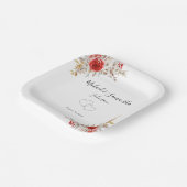 バラ素朴カントリーウェディング ペーパープレート (傾斜あり)