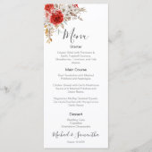 バラ素朴カントリーウェディング メニュー (正面)