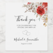 バラ素朴カントリーウェディング ワインラベル (シングルラベル)