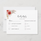 バラ素朴カントリーウェディング 出欠カード (正面)