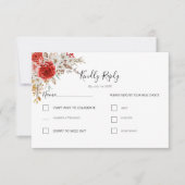 バラ素朴カントリーウェディング 出欠カード (正面)