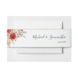 バラ素朴カントリーウェディング 招待状ベリーバンド