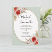 バラ素朴カントリーウェディング 招待状 (スタンド正面)