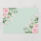 バラ素朴ガーデン緑の本のためのベビーガール エンクロージャーカード (裏面)