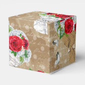 バラ素朴ギフトボックスとハート フェイバーボックス (裏面サイド)