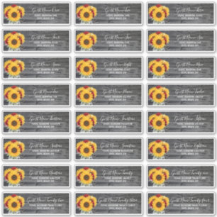 バラ素朴サンフラワー結婚ズゲスト住所 シール