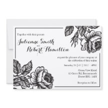 バラ素朴シックフローラ結婚式招待状