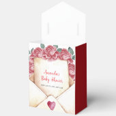 バラ素朴フラワースウィートレターベビーシャワー フェイバーボックス (見開き)