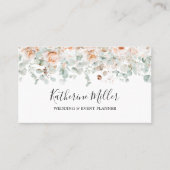 バラ素朴フラワーユーカリプトゥスグリーンフローラ 名刺 (正面)