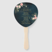 バラ素朴フローラほこりっぽいピンクロマンス ハンドファン (裏面)