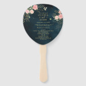 バラ素朴フローラほこりっぽいピンクロマンス ハンドファン (正面)